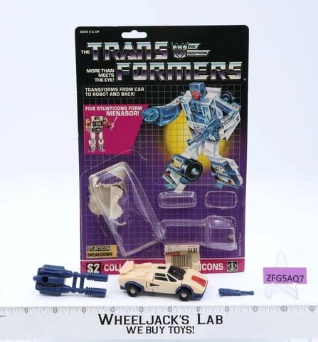 Breakdown 100% Complete W/CARDBACK & BUBBLE NEAR MINT 1986 G1 Transformers Cover