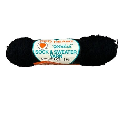 Calcetín y suéter Red Heart hilo Wintuck completo 2 OZ acrílico negro 12 de colección 3 capas Foto 1 de 4