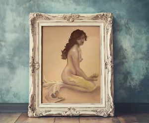 IMPRESIÓN ARTÍSTICA SIRENA VINTAGE Decoración de Pared Póster Pintura Pastel Cottagecore - Imagen 1 de 4