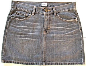 CALVIN KLEIN  "LOW RISE / GRAY DENIM MINI-SKIRT" ~(COTTON / SIZE 5 / LENGTH 15") - Picture 1 of 18