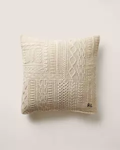 Ralph Lauren Home RL BRADBURY elfenbeinfarbenes Kissen mit Zopfmuster ~ cremefarben ~ 20 Zoll Weihnachten - Bild 1 von 4