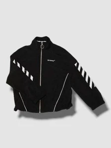 $491 Off White Kid's Boy's Black Off Helvetica Track Jacket Size 4 - Picture 1 of 3
