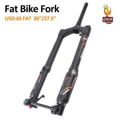 Fat Bike Fork 26/27.5 Inch Tapered Hydraulic Suspension MTB Bicycle Front Fork  - Image 1 of 4