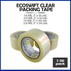 2" EcoSwift Clear Packing Tape for Packaging Carton Box Moving Shipping Tape Gun