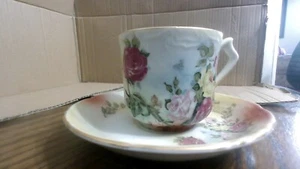 Vintage Right Handed R.S. Prussia Mustache Cup And Saucer - Picture 1 of 5