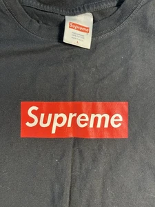 Camiseta Supreme Vintage Big Box Logo Hecha en EE. UU. Grande Negra Streetwear Patinador - Imagen 1 de 7