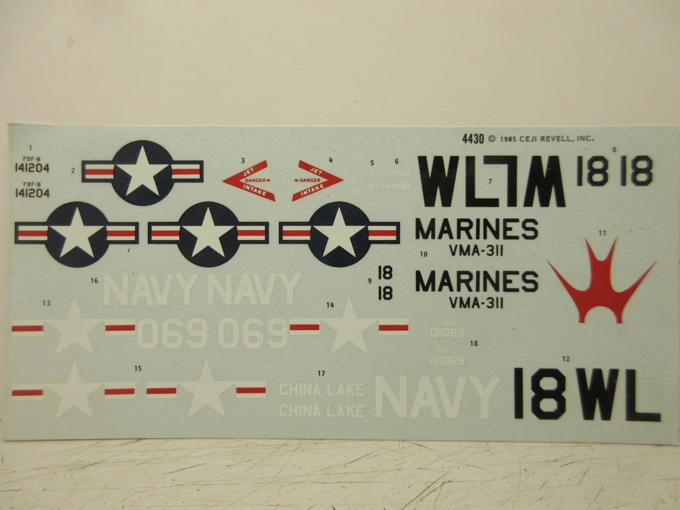 REVELL 1/48 F9F-8 COUGAR #4430 Lote de 6 Kit Hojas Calcomanías Foto 1 de 1