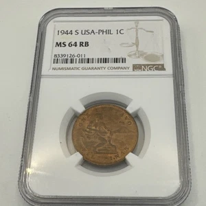 1944 S USA-PHIL 1C MS64 RB - Imagen 1 de 4