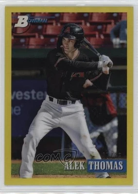 2021 Bowman Heritage Prospects Yellow Chrome Refractor /75 Alek Thomas #118 - Image 1 of 2