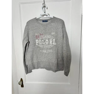 Polo Ralph Lauren Gris Cuello Redondo Gráfico Deletreado Sudadera Para Mujer Mediana - Imagen 1 de 10
