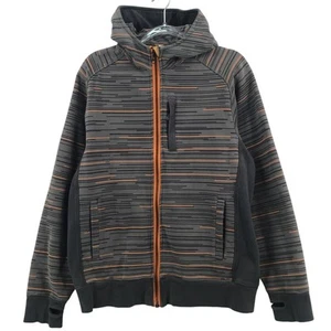 Lululemon Scuba Jacket Mens Sz Large Hoodie Full Zip Up Gray Striped Vintage - Picture 1 of 7