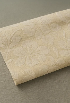Tela jacquard crema turca.  Patrón floral damasco. Tapicería y cortinas Foto 1 de 3