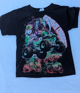Monster Jam Grave Digger T Shirt Youth Small EUC Dennis Anderson - Picture 1 of 4
