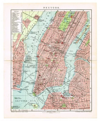 NEW  YORK CITY 1906  DATED !  Brooklyn Manhattan plan  Original Map NY STATE USA - Image 1 of 4