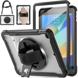 FUNDA IPAD 10.2 7ª 8ª 9ª GENERACIÓN CUBIERTA A PRUEBA DE GOLPES con SOPORTE DE CORREA Y PROTECTOR DE PANTALLA - Imagen 1 de 18