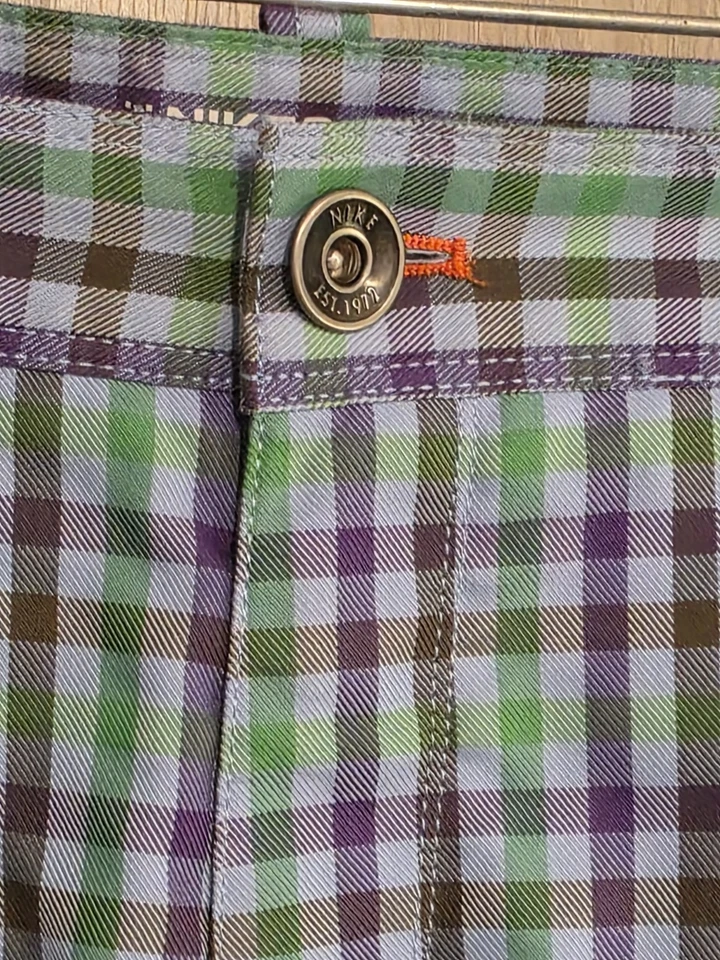 NIKE GOLF Sport Dri Fit Pants Men's 38x32 Multicolor Checks Cotton & Spandex - Image 1 of 4