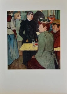 Vintage Toulouse-Lautrec Corner in the Moulin 1950's Print Wall Art - Picture 1 of 7