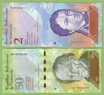 Venezuela - Lot - 2 banknotes - 2007-15 - aUNC/UNC bill paper money banknote - Image 1 of 2