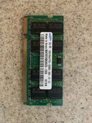 SAMSUNG DDR2 1GB 2Rx8 PC2-5300S-555-12-E3 M470T2953EZ3-CE6 SODIMM LAPTOP MEMORY - Image 1 of 2