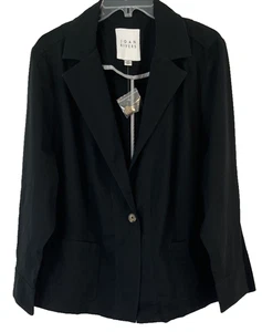 Joan Rivers Twill Cinch Back Blazer Jacke Schwarz P2X Knopf A682875 Damen DD748 - Bild 1 von 5