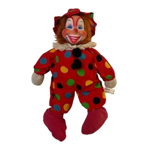 Muñeca Payaso Cara Goma Alemania ERBEO De Colección 18" Estilo Rushton Peluche con Sombrero - Imagen 1 de 13