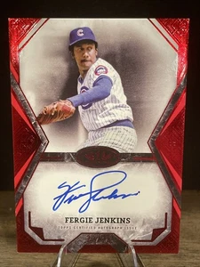 2025 Topps Tier One Fergie Jenkins Talent Autograph Red /25. Chicago Cubs HOF - Picture 1 of 3