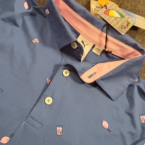 Puma Golf Cloudspun x Arnold Palmer Golf Polo Colab Lemonade Citrus Men's M New - Picture 1 of 14