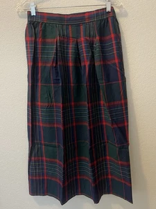 Vintage Pendleton 100% Virgin Wool Maxi Skirt Red Green Holiday Plaid Tartan 10 - Picture 1 of 6