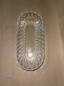 Vintage Klarglas Sellerie Cracker Relish Schale Indiana Glas Korbgeflecht - Bild 1 von 3