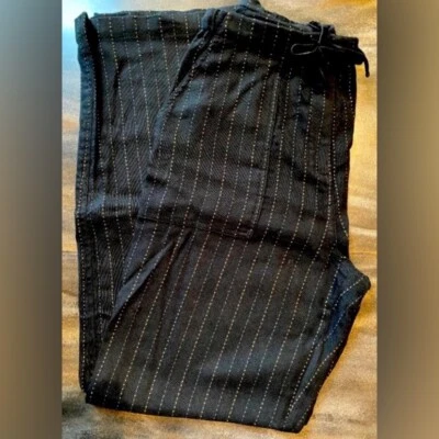 Брюки женские J. Jill маленькие черные в тонкую полоску шерстяная смесь без застежек бархатный галстук - Изображение 1 из 4