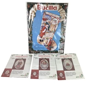 Cross Stitch Kits Set 4 Bucilla Santa Collage New Berlin Ornaments New Sealed - Picture 1 of 11