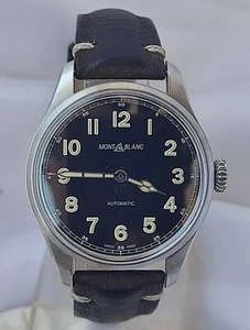 MONTBLANC 1858 Automatic Watch MINT Condition Collectable Original Leather Strap - Picture 1 of 21