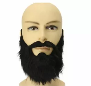 BARBA FINTA NERA IDEALE PER TRAVESTIMENTI CARNEVALE HALLOWEEN NATALE FESTE - Foto 1 di 1