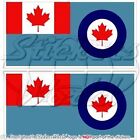 Canada Canadian Airforce Aircom Flag Vinyl Bumper  Decals, Stickers 3" (75Mm) X2