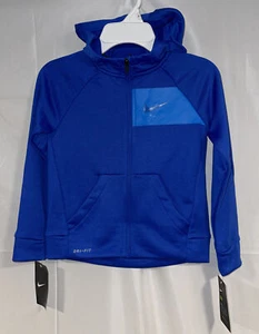 Nike Dri-Fit Full-Zip Hooded Jacket Game Royal Boys Size 5  NWT - Picture 1 of 3