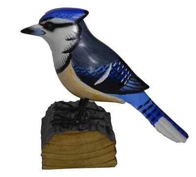 Hand Carved Wood BLUE JAY Dockside Tropical Nautical Coastal Island Decor Art - Image 1 of 3