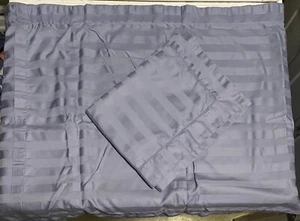 2 Charter Club Damask Stripe King Shams Pima Cotton EUC 500 TC Vapor Light Blue - Picture 1 of 6