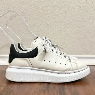 ALEXANDER MCQUEEN Tenis De Gran Tamaño Para Mujer EU 37.5 US 7.5 Cuero Blanco Con Cordones Foto 1 de 4