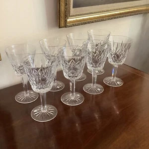 Set Of 8 Waterford Crystal Lismore Water Goblet Wine Glasses 5 7/8 Inch 15cm 6oz - Picture 1 of 15