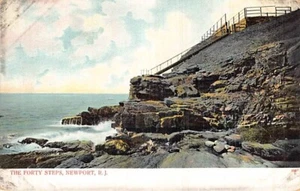 Postkarte RI: Die vierzig Stufen, Newport, Rhode Island UDB 1900er Jahre unbespielt - Bild 1 von 2