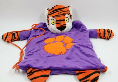 Clemson Tigers Purple Orange Drawstring Backpack NWOT Cover