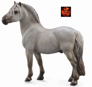 Norwegian Fjord Pony Stallion Grey Horse Toy Model Figure by CollectA 88632 New - Foto 1 di 2