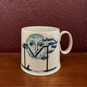 Anthropologie Celestial Kaffeebecher Balducci Monogramm "M" Wolf Howling Moon - Bild 1 von 3