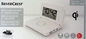 SILVERCREST® Réveil numérique avec station de charge QI - blanc - Foto 1 di 2