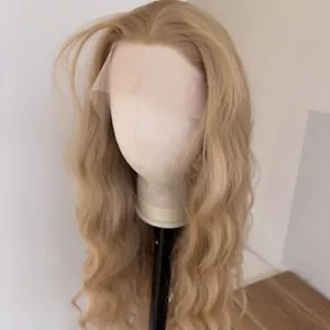 Heat Safe Hair 13x4 Lace Frontal Wigs For Women Long Wavy Blonde Human Hair Wigs - Picture 1 of 7