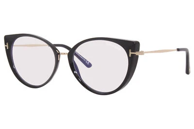 Gafas para mujer Tom Ford TF5815-B 001 negro brillante/azul bloque borde completo 54 mm Foto 1 de 4