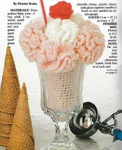 Ice Cream Soda - 2-1/2" across - Baby yarn - Crochet Pattern ONLY - Picture 1 of 2
