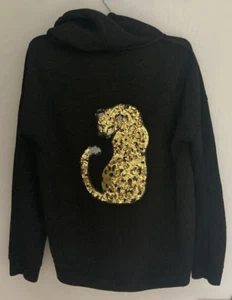 Kapuzensweater Sweatjacke gwynedds Gepard aus Pailetten Gr. M anthrazit Jacke - Bild 1 von 5