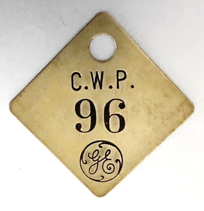 Vtg Tool Check Brass Tag: GE General Electric Co; Cleveland Chemical Works Plant - Picture 1 of 1