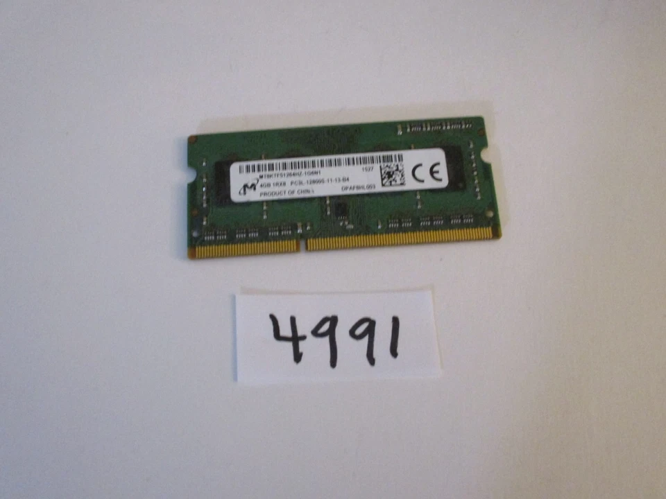 Micron 4Gb 1600Mhz PC3L-12800 low voltage DDR3 SODIMM laptop memory RAM (4991) - Image 1 of 2